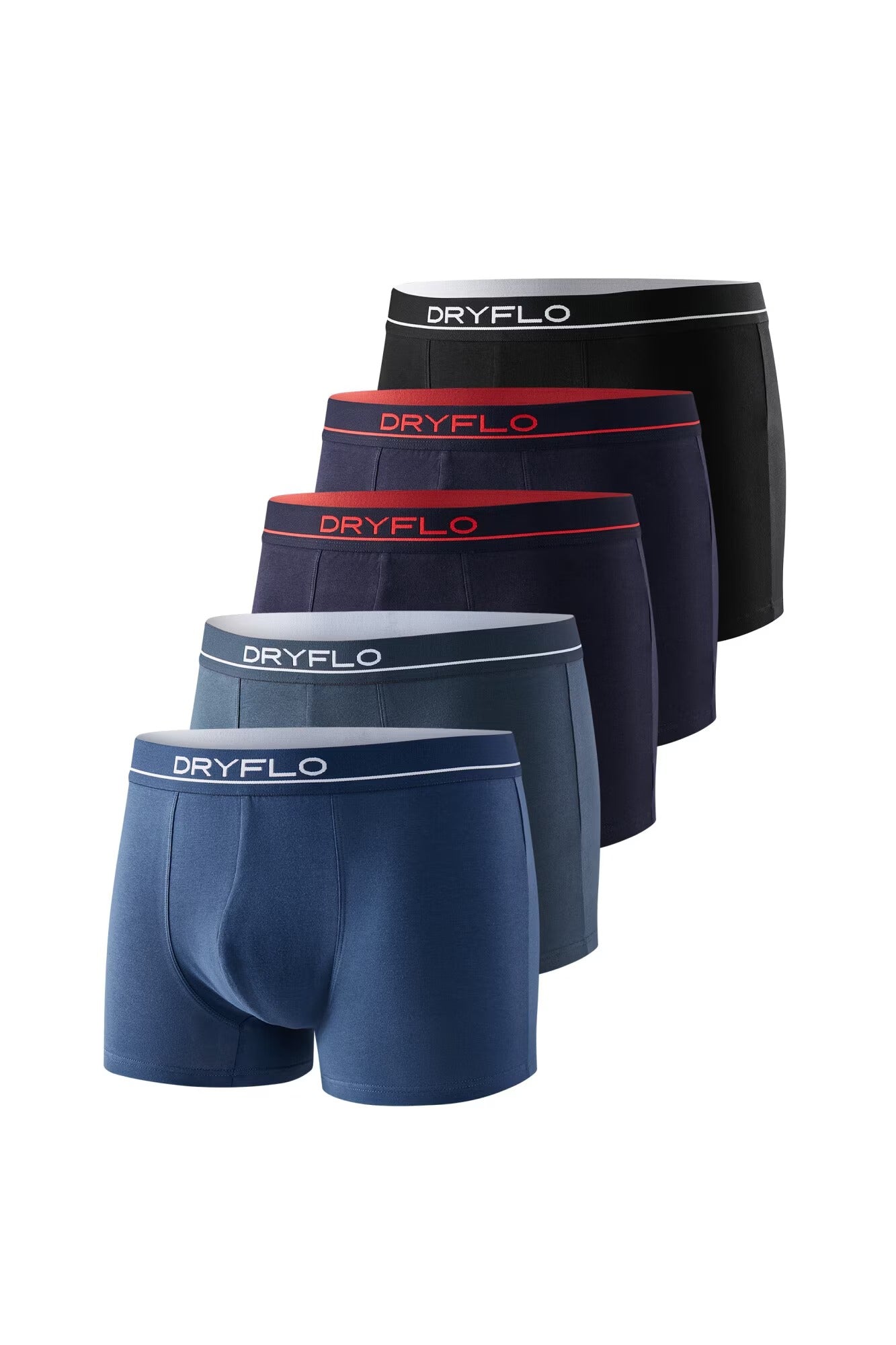 Set 5 perechi Boxeri pentru Barbati, 95% Bumbac, Confortabili, Culori diferite, Dryflo, DP125, 2blk
