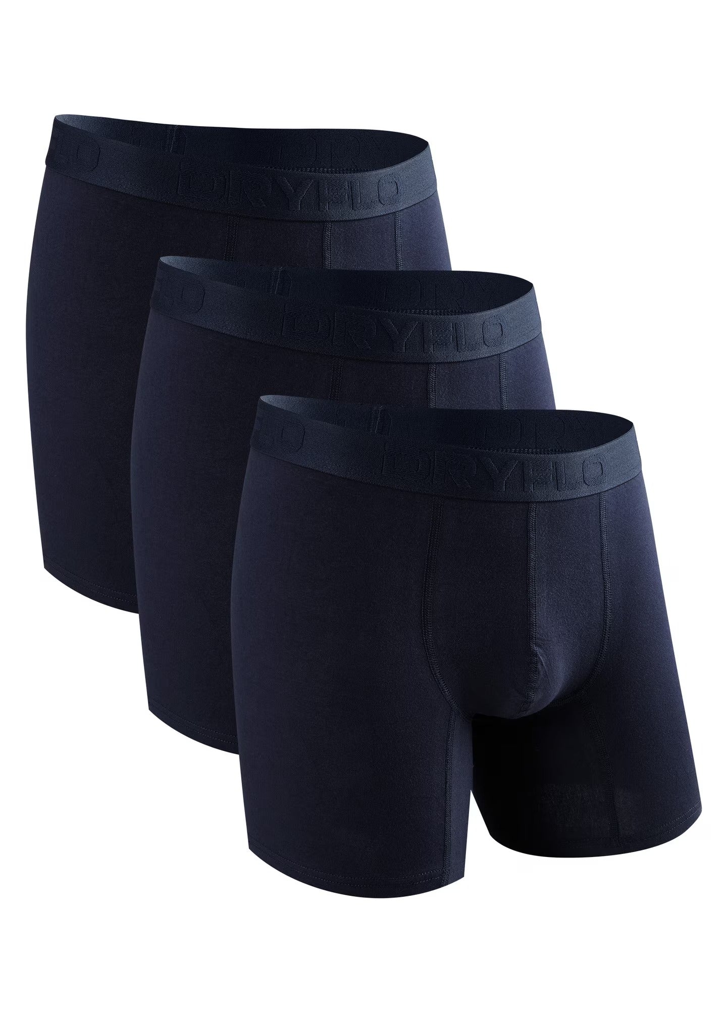 Set 3 perechi Boxeri pentru Barbati, 95% Bumbac, Confortabili, Dryflo, P201, Bleumarin