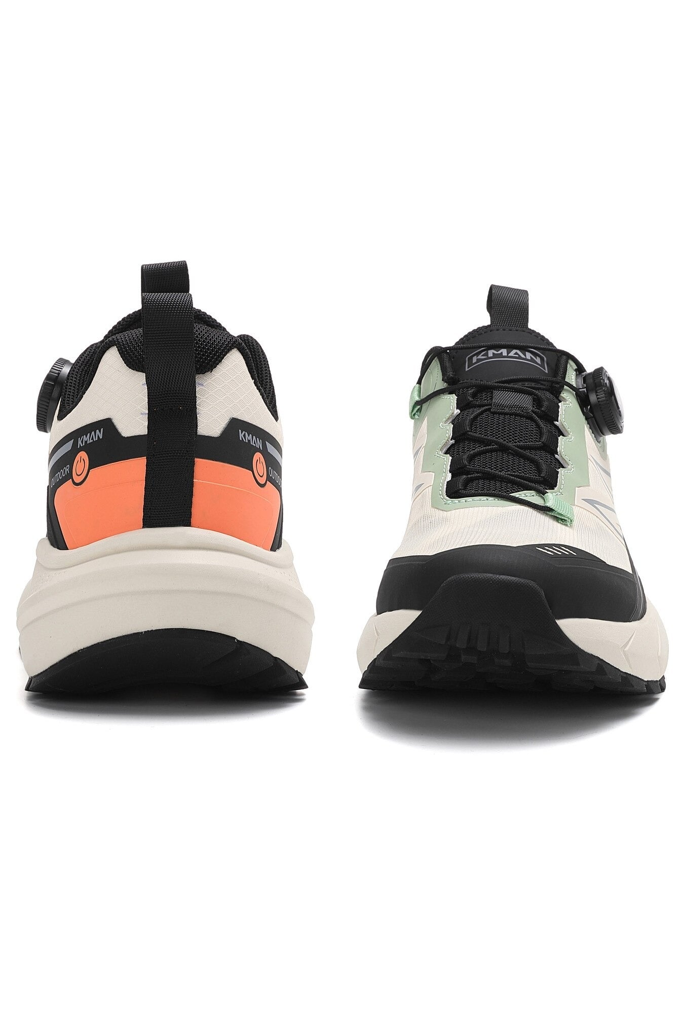 Adidași sport pentru Bărbați, Model Mavo, Sistem de închidere rotativ, Talpă cu crampoane, Panza subtire respirabila, Ultra Usori, KMAN,Alb