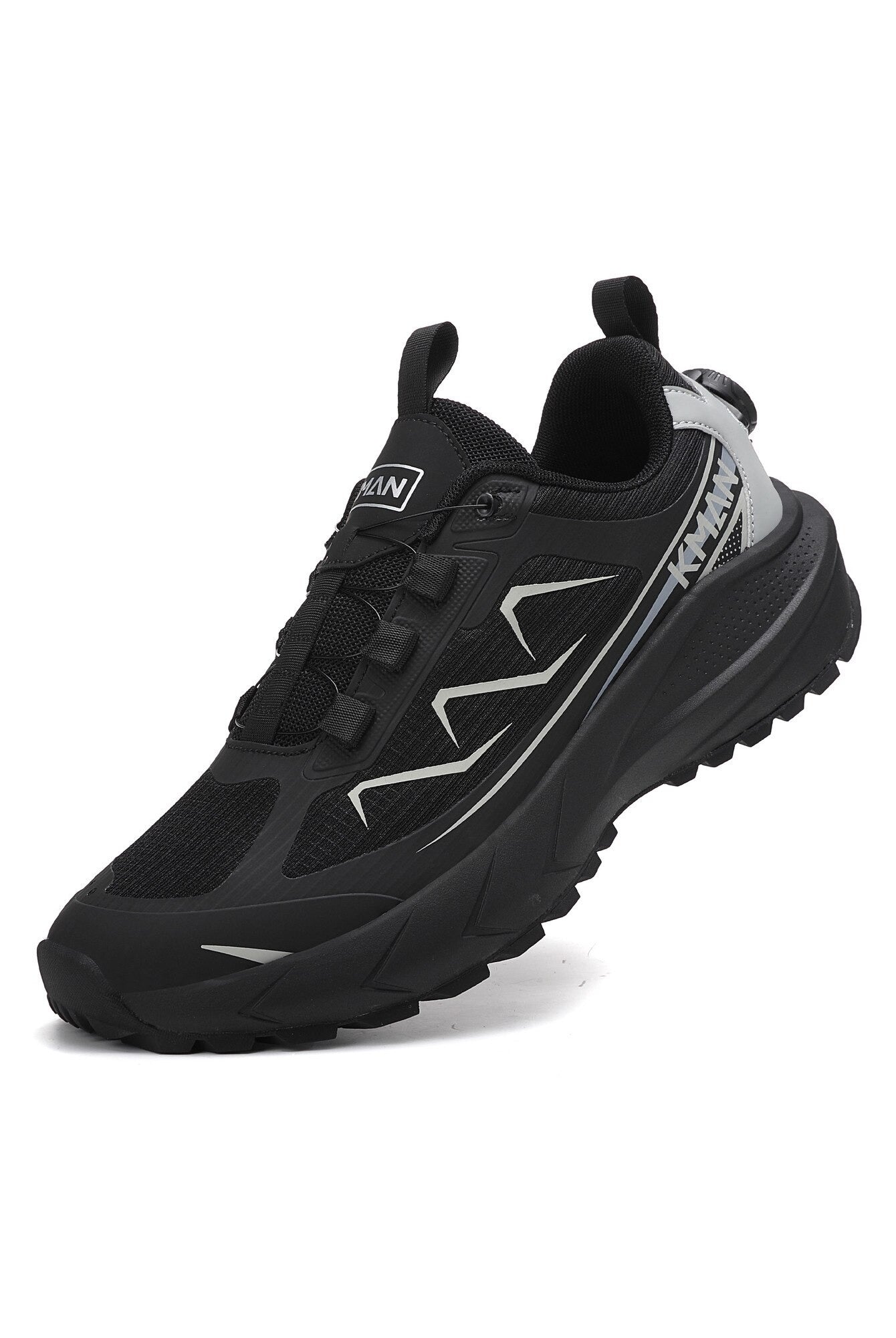 Adidași pentru Bărbați, Model Raven,Sistem de închidere rapidă,Talpă cu crampoane, Panza subtire, Ultra ușori, Comozi, KMAN, Negru