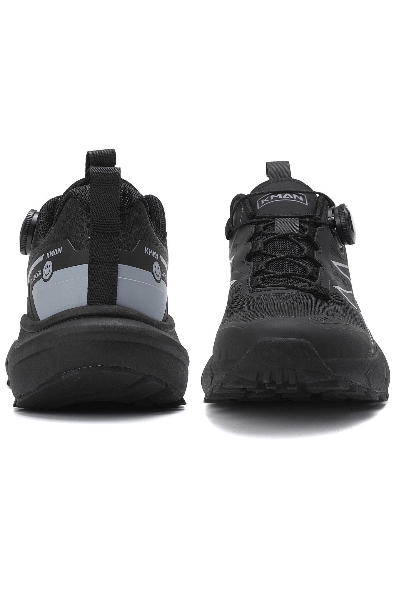 Adidași sport pentru Bărbați, Model Mavo, Sistem de închidere rotativ, Talpă cu crampoane, Panza subtire respirabila, Ultra Usori, KMAN, Negru