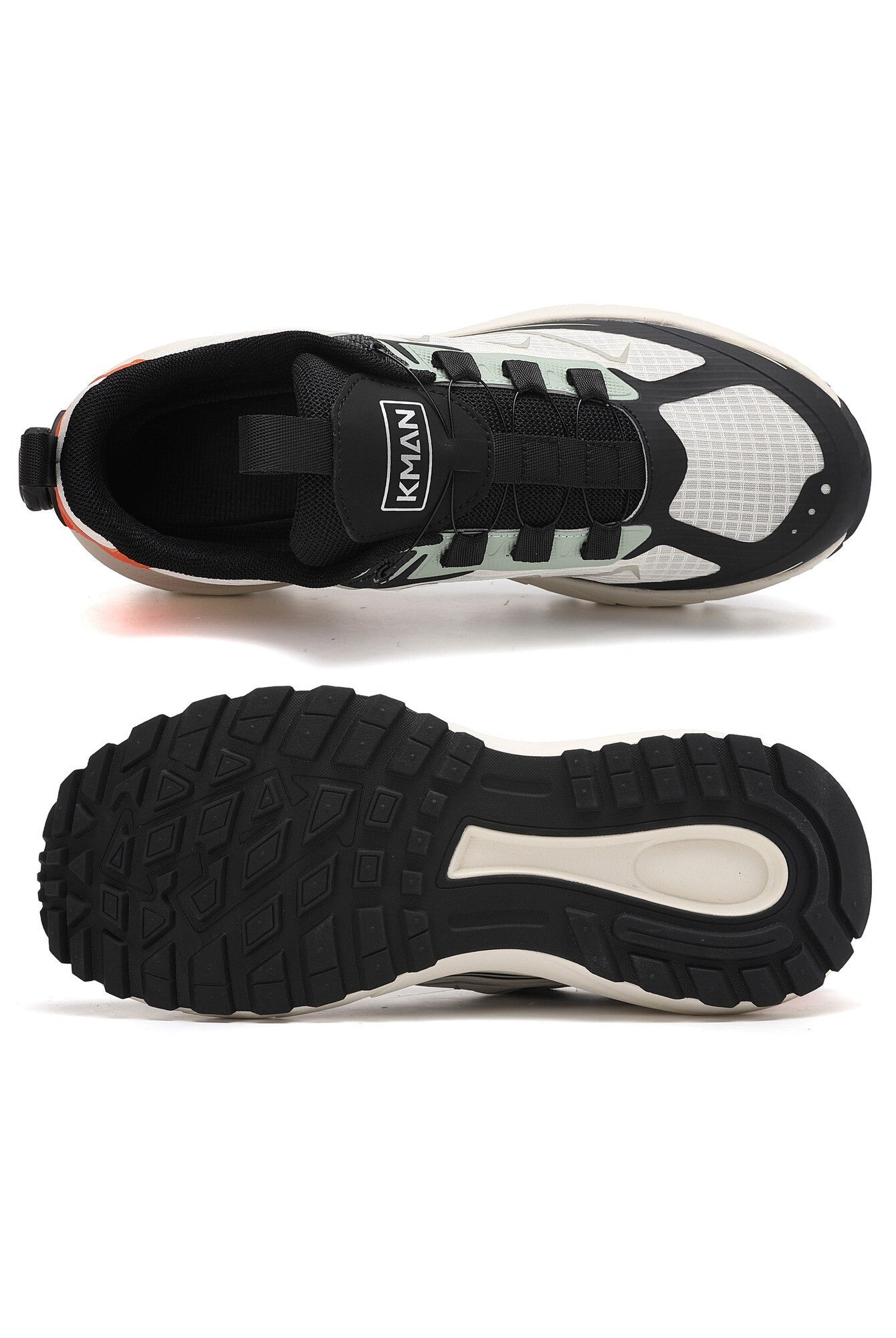 Adidași pentru Bărbați, Model Raven,Sistem de închidere rapidă,Talpă cu crampoane, Panza subtire, Ultra ușori, Comozi, KMAN, Alb