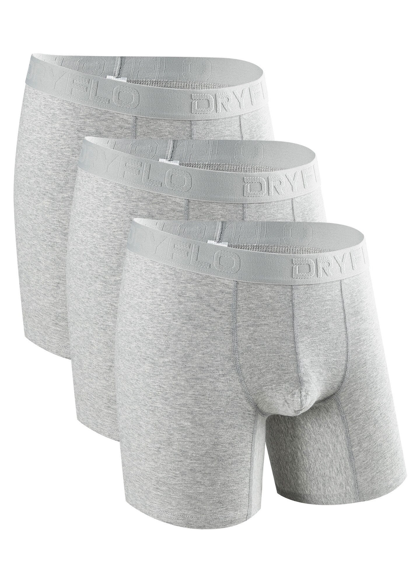 Set 3 perechi Boxeri pentru Barbati, 95% Bumbac, Confortabili, Dryflo, P201, Gri