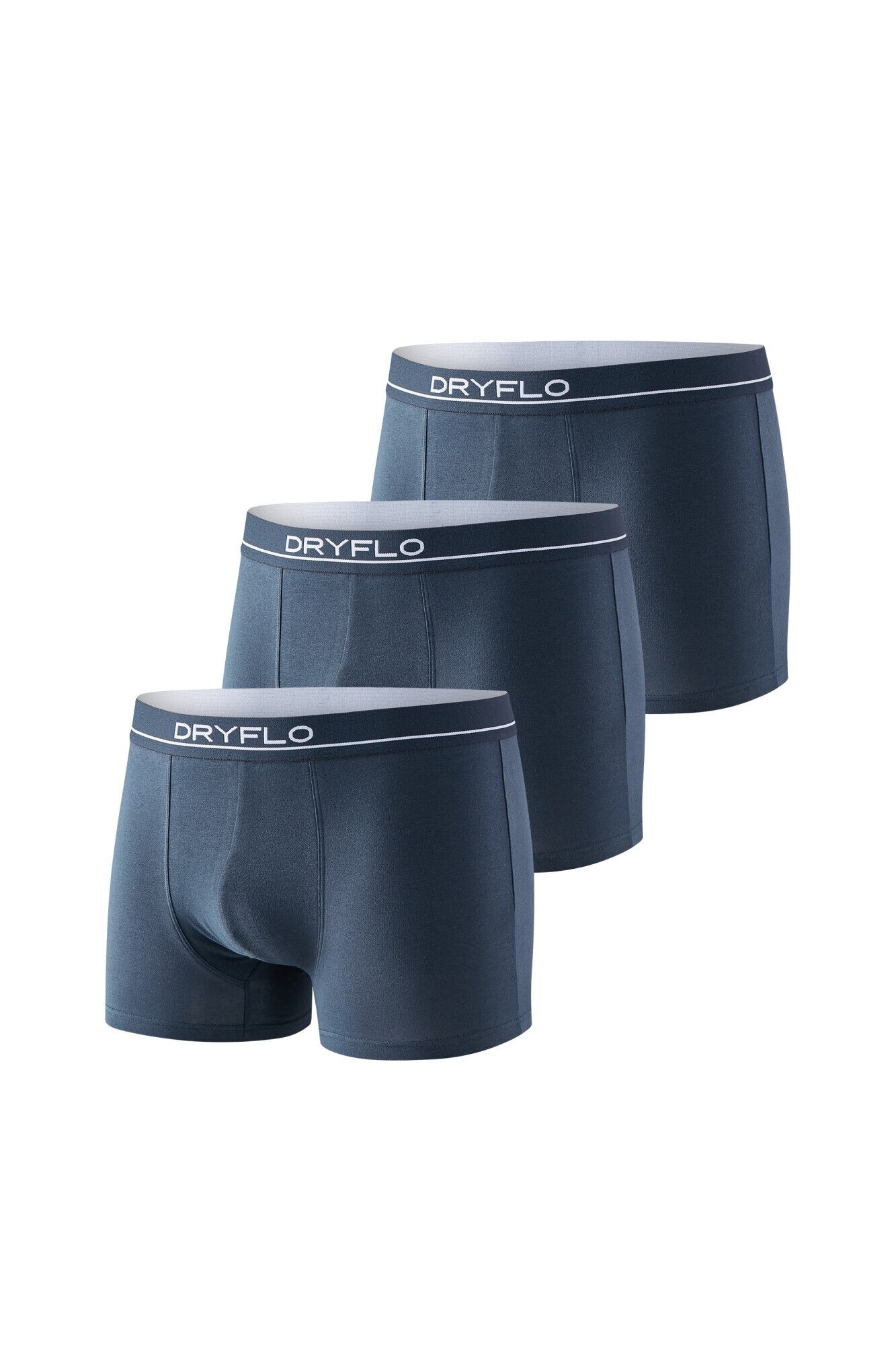 Set 3 perechi Boxeri pentru Barbati, 95% Bumbac, Confortabili, Dryflo, P125 Albastru prafuit