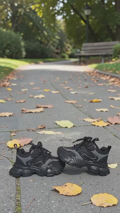 Adidași pentru Copii, Model Auri, Piele ecologică, Talpă din Spumă ultra Ușoară, Inchidere cu șiret, model sport casual pentru fete și băieți